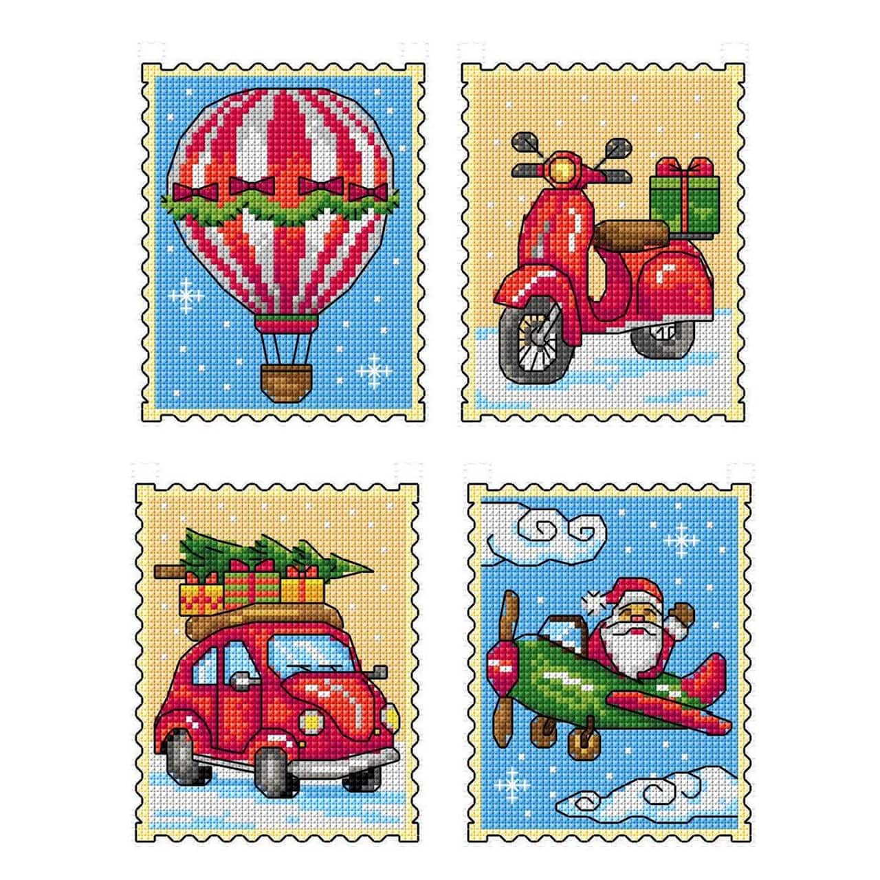 Crafting Spark Christmas Vehicles Counted Cross Stitch Kit